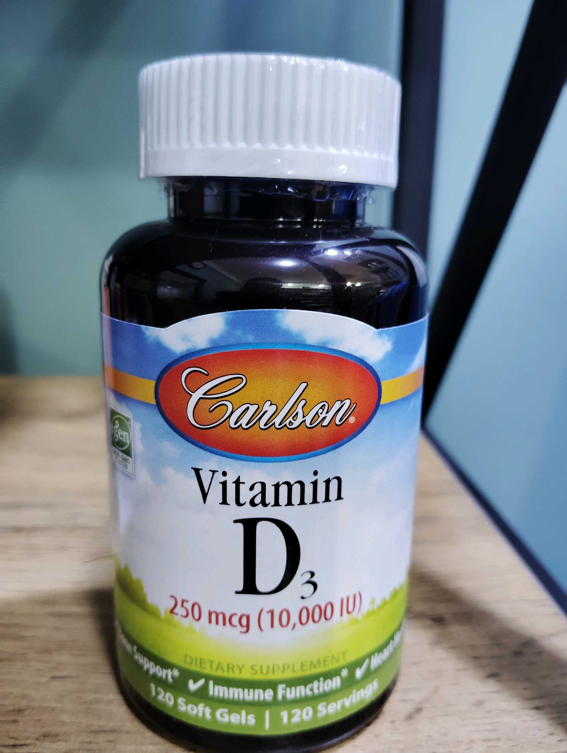 Vitamin D3, Vitamin D3, Carlson, 250 mcg (10,000 IU), 120 softgels