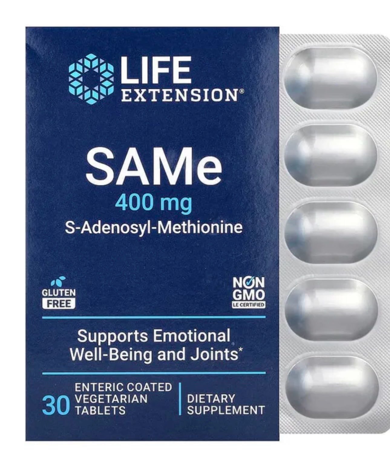 LEFE EXTENSION SAMe 400mg S Adenosyl Methionine 30tab