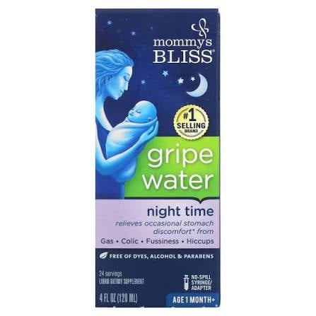 mommys BLISS    BABY   gripe water  nighttime   4 f oz (120 ML)