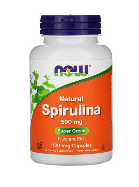 NOW FOODS, NATURAL SPIRULINA, 500 MG, 120 VEG CAPSULES