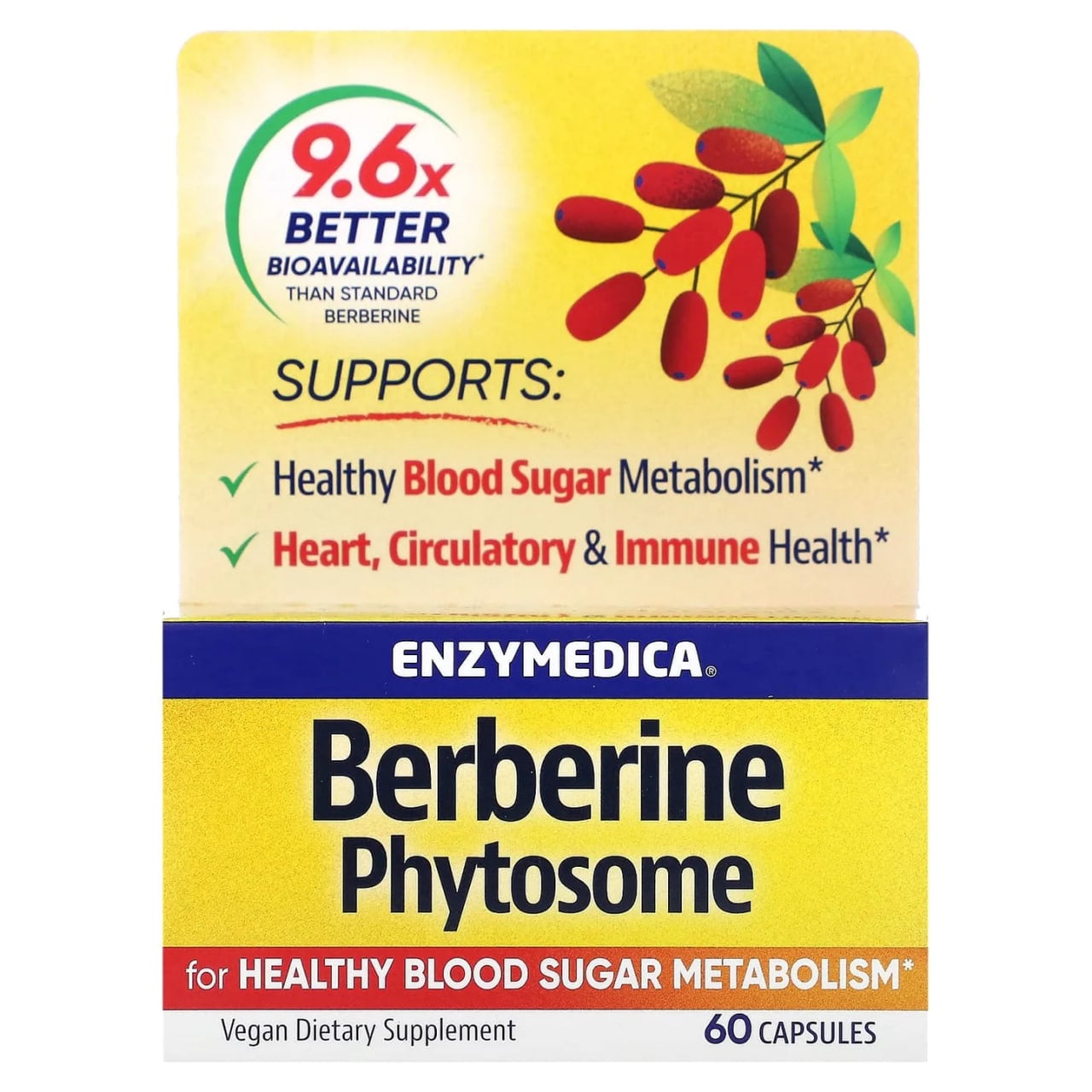 Enzymedica, Berberine Phytosome, 60 Capsules (275 mg per Capsule)