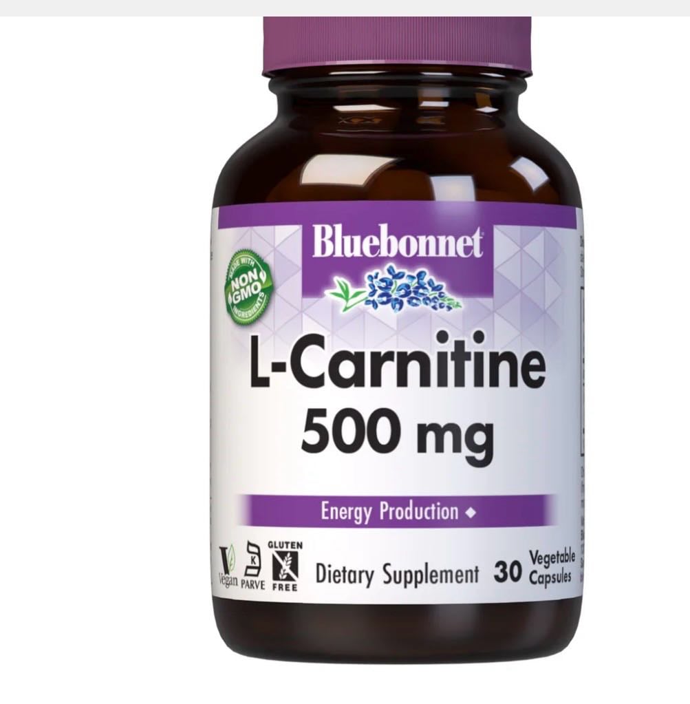 Bluebonnet Nutrition Blue Bonnet L-Carnitine 500 MG Vegetable Capsules, 30 ct