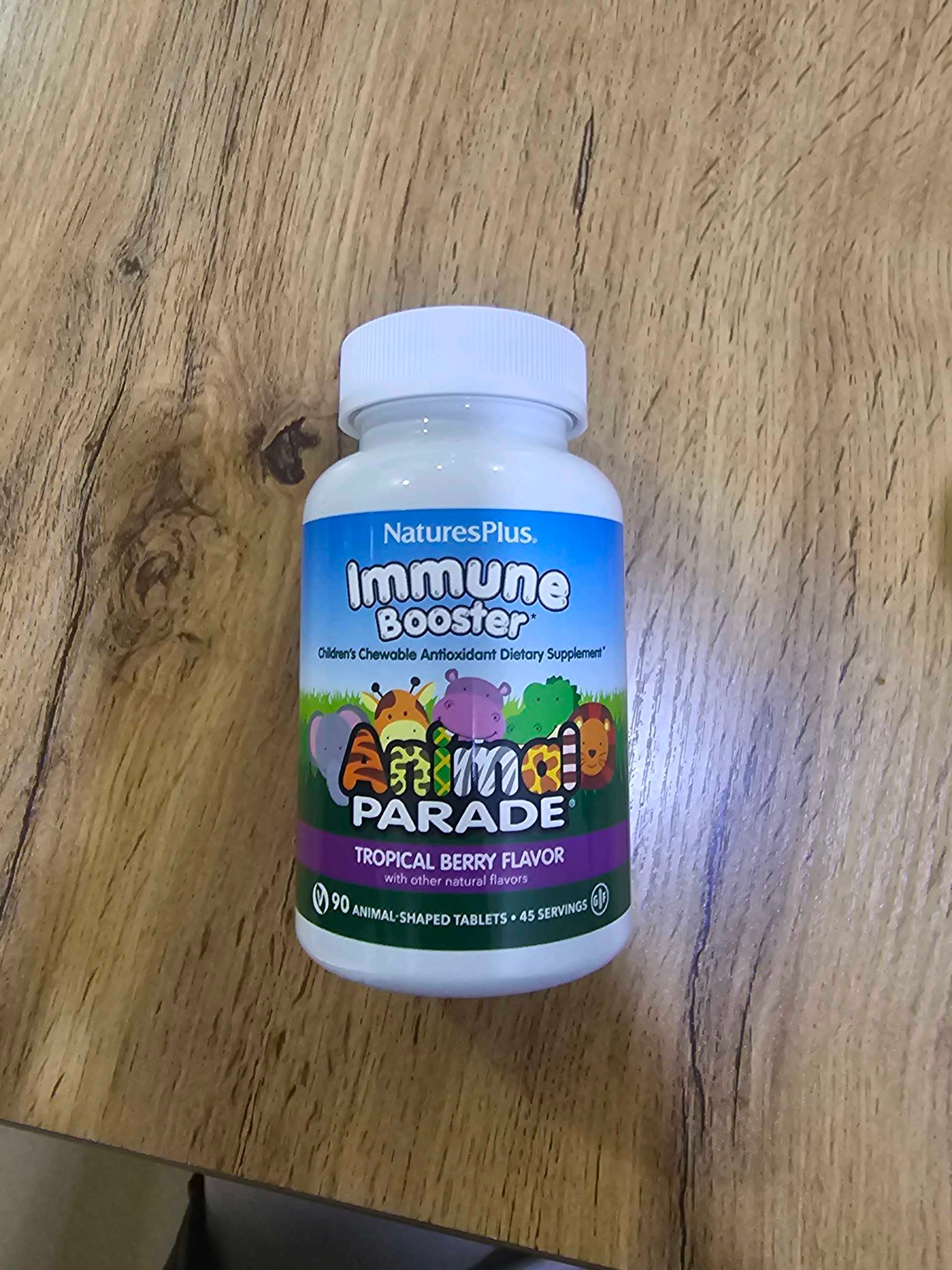 NaturesPlus Kids Immune Booster, Tropical Berry Flavor, 90 Animal-Shaped Tablets