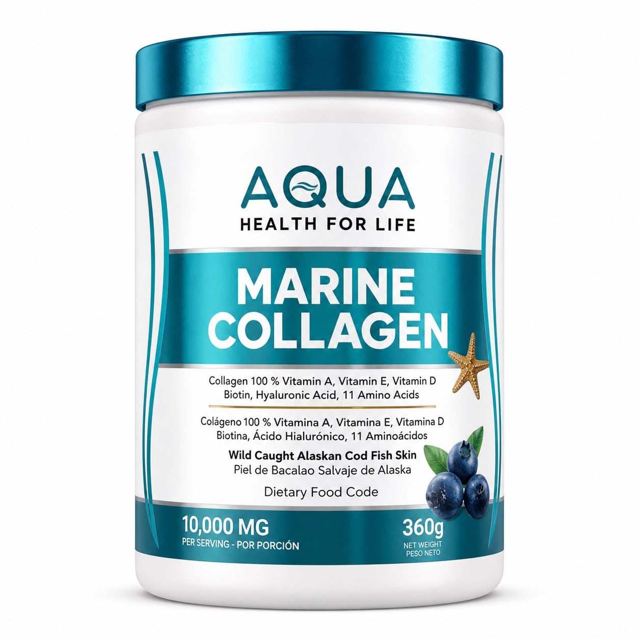 Aqua Health for Life, Marine Collagen 10.000 mg 360 g