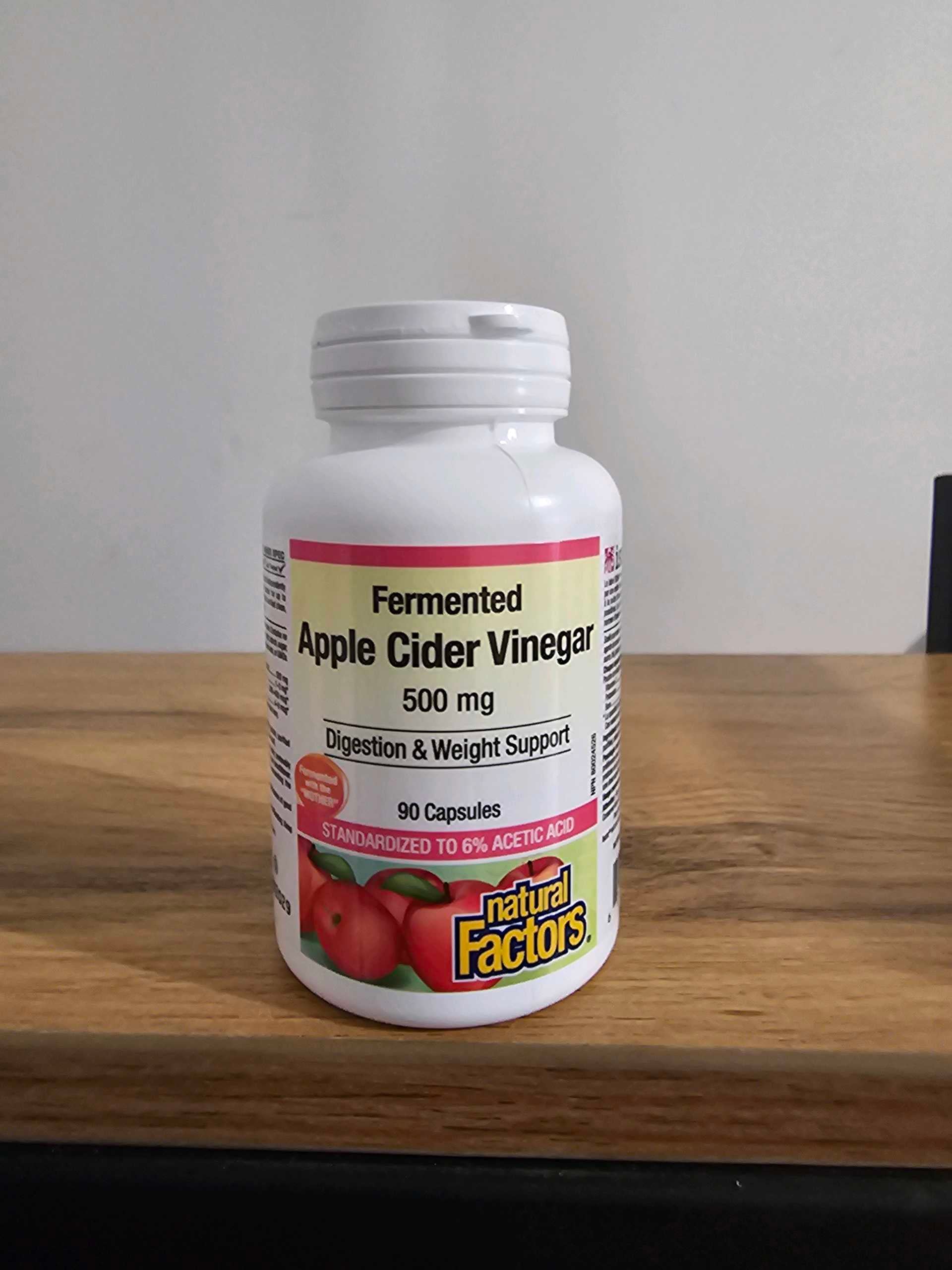 Natural Factors Fermented Apple Cider Vinegar 500 mg 90 caps