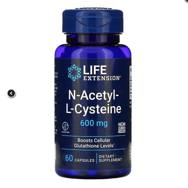 Life Extension Acetylcysteine, N-Acetyl-L-Cysteine, 600 mg, 60 Capsules