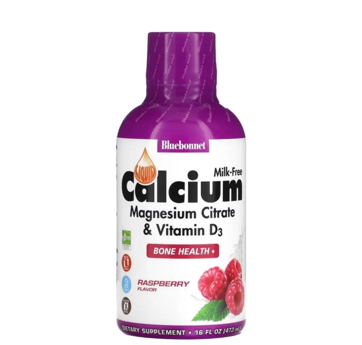 Bluebonnet Nutrition, Liquid Calcium, Magnesium Citrate & Vitamin D3, Strawberry, 16 fl oz (473 ml)
