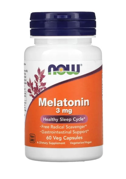 Melatonin, Now Foods, 3 mg, 60 Vegetarian Capsules