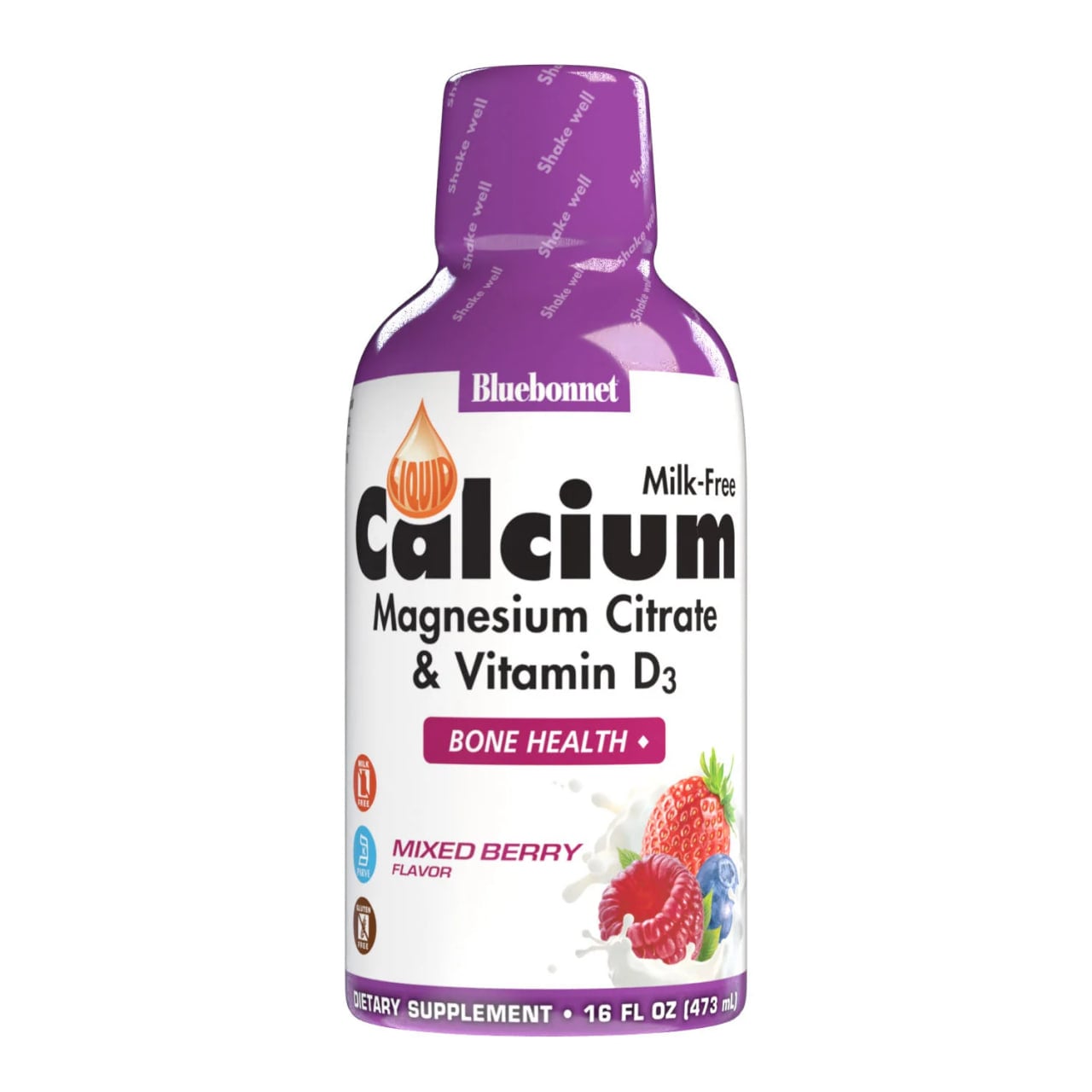 Bluebonnet Nutrition, Liquid Calcium, Magnesium Citrate & Vitamin D3, Mixed berry , 16 fl oz (473 ml)