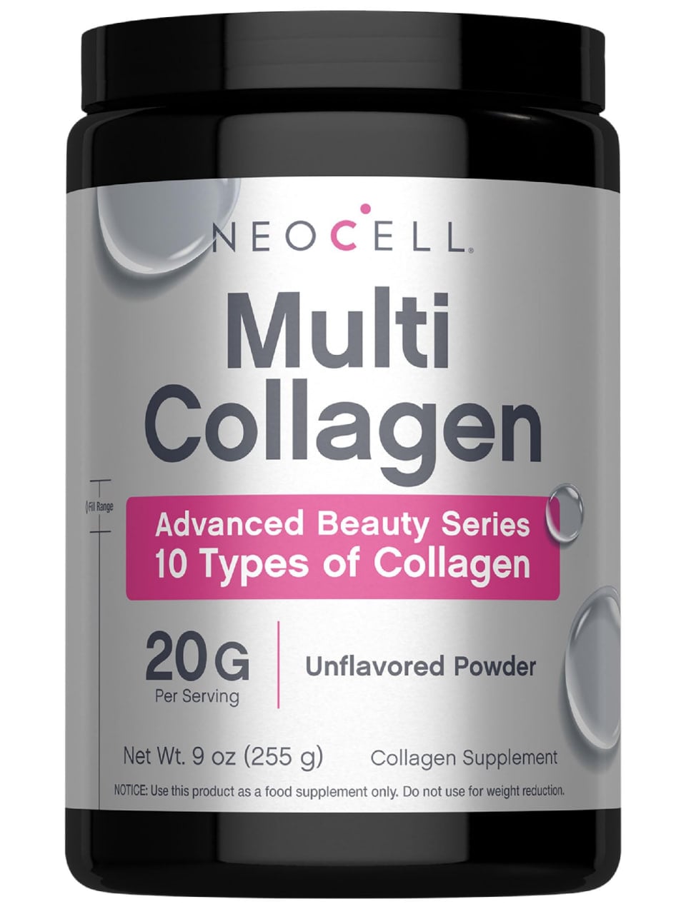 NeoCell Super Multi Collagen Peptides Powder | 9oz | 10 Types of Collagen, 255gr