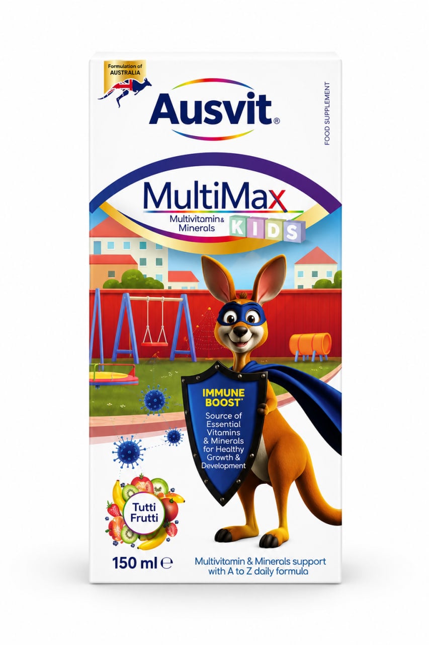 Ausvit Multimax Kids Black Cumin Seed Oil, Beta Glucan, Multivitamin and Syrup 150ml