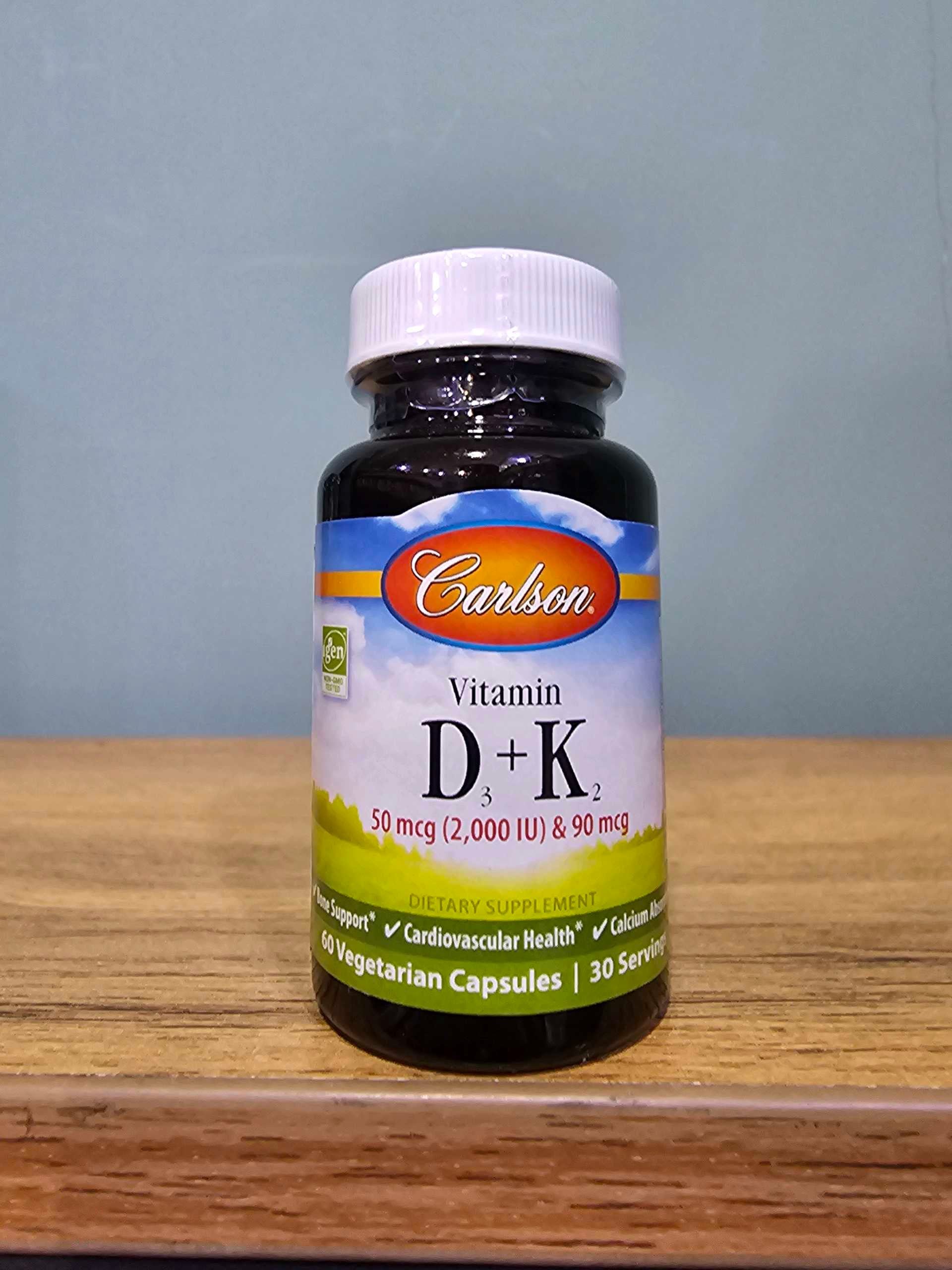 Carlson Vitamin D3+K2 50 mcg (2000IU) 60vegcaps