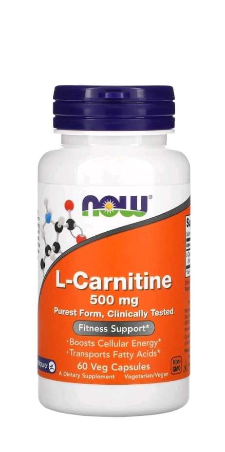 NOW Foods, L-Carnitine, 500 mg, 60 Veg Capsules