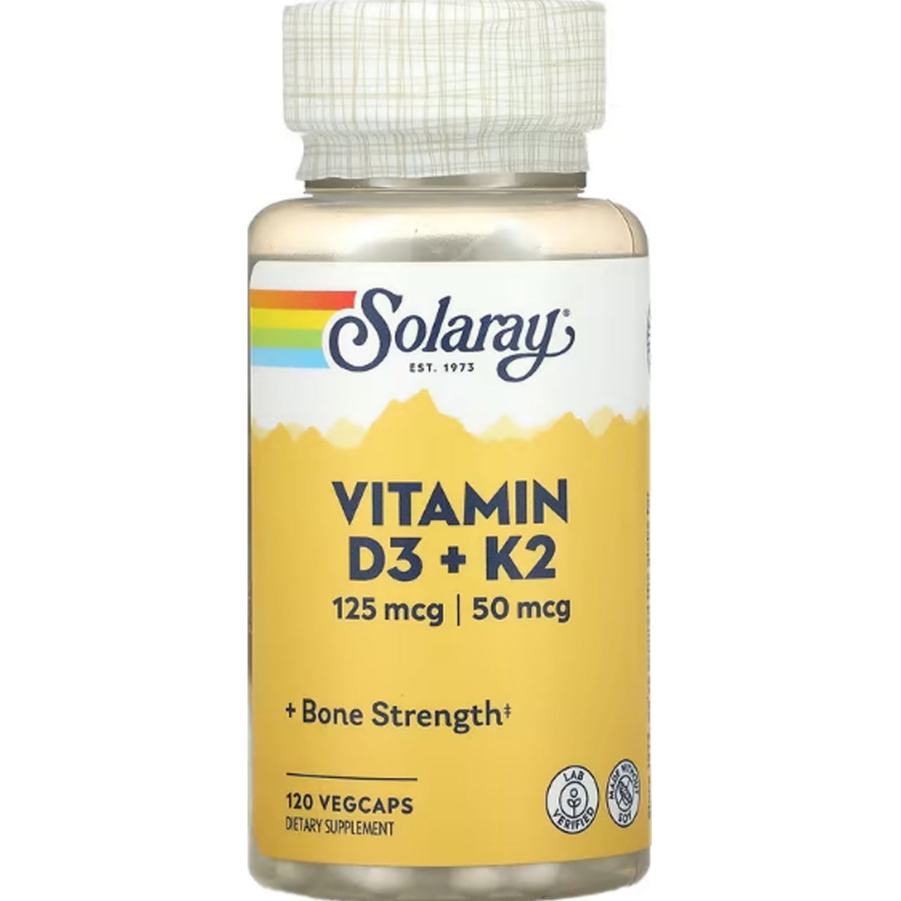 Solaray Vitamin D3 & K2, Soy-Free, 120 Veggie Capsules