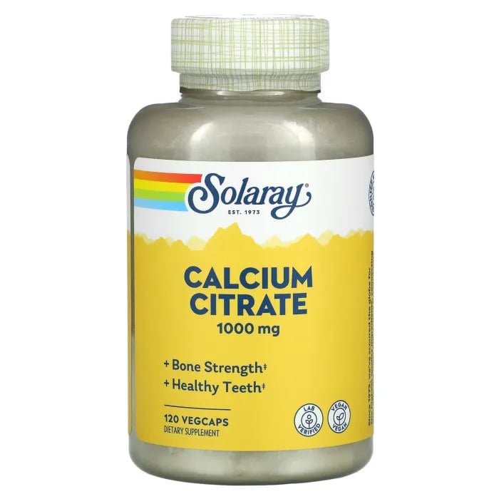Calcium Citrate, Solaray, 1000 mg, 120 Capsules