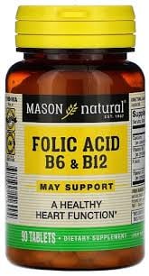 Mason natural Folic Acid B-6 & B-12
