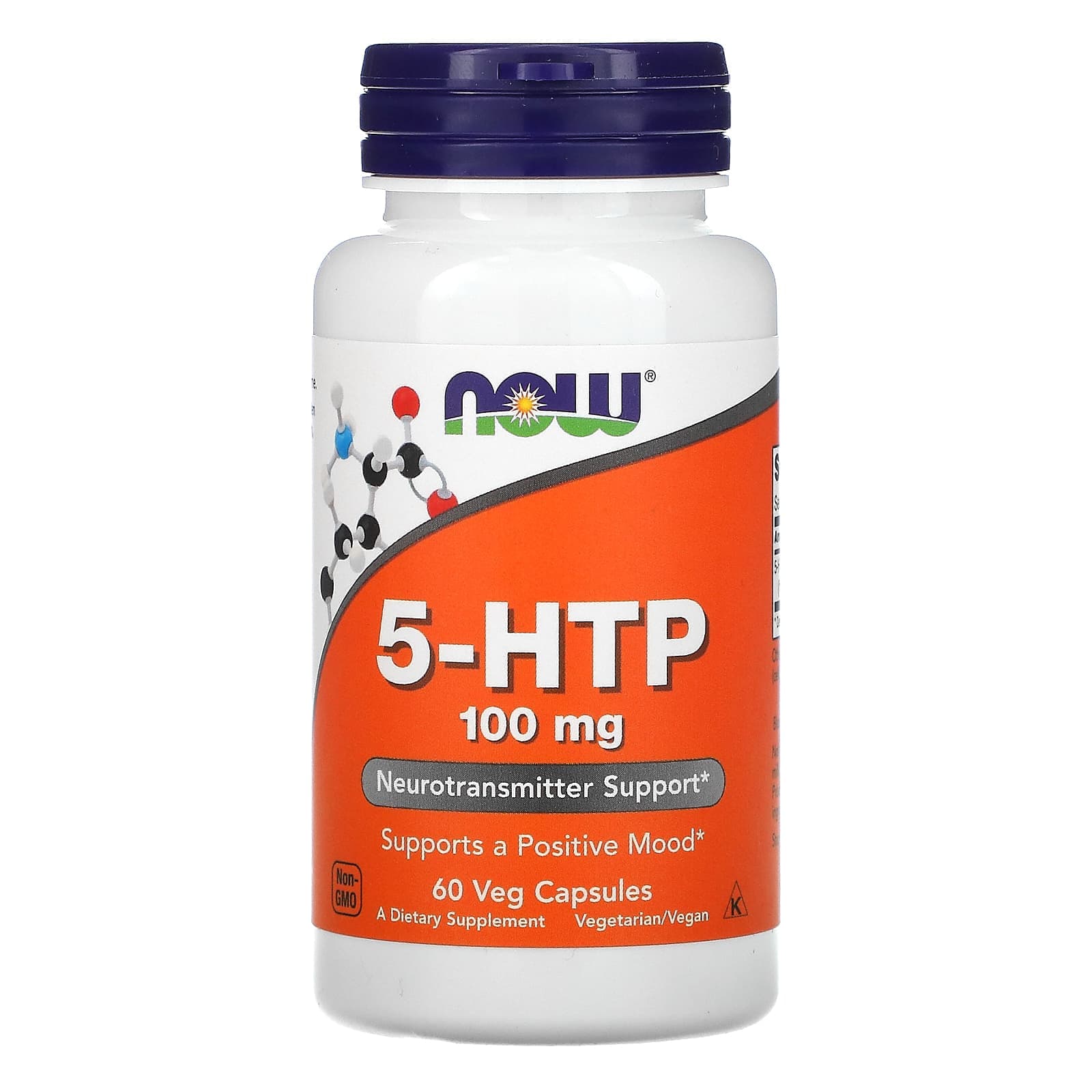 NOW Foods, 5-HTP (гидрокситриптофан), 100 мг, 60 вегетарианских капсул