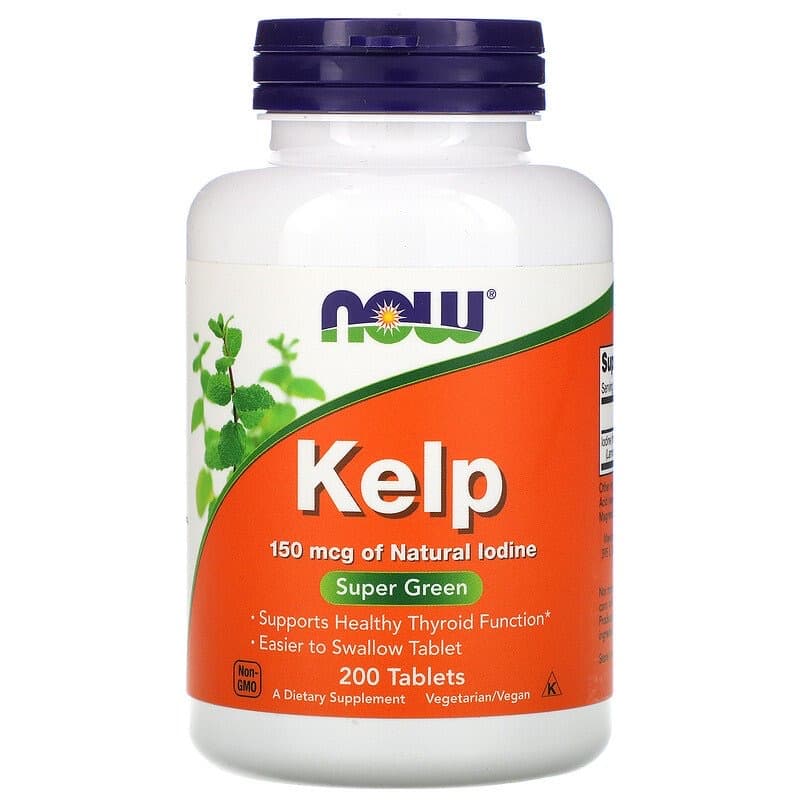 NOW Foods, Kelp (йод), бурые водоросли, 150 мкг, 200 таблеток